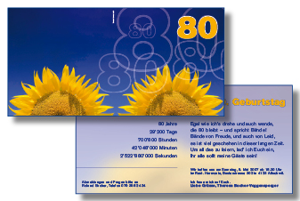 Geburtstagseinladungskarte 80. Geburtstag